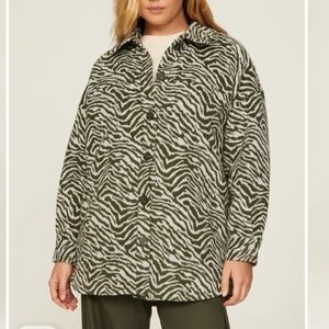 Peter Som zebra print oversized button-up shacket size XS